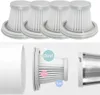A set of vacuum cleaner filters and a diagram showing how they work. Produktbild-Vorschau