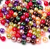 Bastelperlen 6mm rot,dunkelgrün,altrosa gelbgrün, lila Produktbild-Vorschau