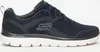 A side view of a navy blue Skechers shoe on a white background. Produktbild-Vorschau