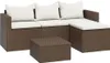 vidaXL Garten-Lounge-Set Braun Poly Rattan Produktbild-Vorschau 1