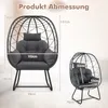 COSTWAY Korbsessel Rattan, übergroßer Loungesessel mit Produktbild-Vorschau 7