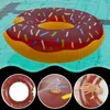 Aufblasbarer Donut Schwimmring 120 cm Braun XXL Poolring Produktbild-Vorschau 2