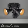 Stropné svietidlo otočné a výklopné 3xE14 40W čierno-zlaté Náhľad obrázku produktu 2