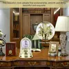 Retro-Tischuhr aus goldenem Glas, geräuschlos mit Produktbild-Vorschau 3