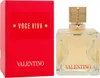 A product shot of a Valentino perfume bottle and its box. Voir les images du produit