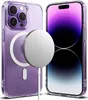 A transparent purple iPhone 14 Pro case with a MagSafe charger is shown. Náhled obrázku produktu