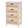 A light-colored wooden chest of drawers with four woven cane drawers. Produktbild-Vorschau