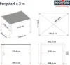 Rockford Pergola Aluminium 4 x 3 m mit verstellbarem Produktbild-Vorschau 4