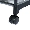 A close-up view of a black caster wheel attached to a black frame, likely part of a shelving unit or garment rack. Anteprima dell’immagine prodotto