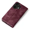 A burgundy flip case for a smartphone is shown against a white background. Produktbild-Vorschau