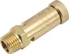 A brass safety valve with threaded connection and knurled cap, isolated on a white background. Anteprima dell’immagine prodotto