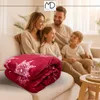 Koc świąteczny 160x200 cm narzuta śnieżynki czerwony Boże Podgląd zdjęcia produktu 9