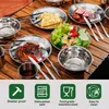 Campingbesteck Set Edelstahl Outdoor Reisebesteck Teller Produktbild-Vorschau 4