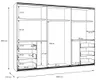 Schwebetürenschrank - 270 x 201 cm - 6 Schubladen - Weiß Produktbild-Vorschau 7