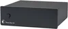 A black phono preamplifier is shown from a front-diagonal angle against a white background. Produktbild-Vorschau