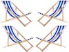 4 bequeme Liegestühle aus Holz, blau gestreift, ideal für Produktbild-Vorschau 1