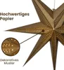 Papierstern Point gold 7-zackig Lochmuster Ø 60cm Produktbild-Vorschau 4