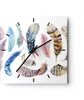 Wanduhr - Quadrat - Glasuhr - Federn Vögel Tiere Produktbild-Vorschau 1
