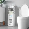 Weißer Badschrank mit Toilettenpapierhalter Produktbild-Vorschau 13