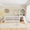 Merax Kinderbett 90x200cm mit Ausziehbett 90x190, Hausbett Produktbild-Vorschau 2