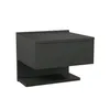 A dark gray floating nightstand with a drawer and an open shelf. Náhled obrázku produktu