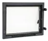 A product shot of a fireplace door with a glass window. Voir les images du produit
