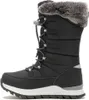 A side view of a black winter boot with gray fur trim. Produktbild-Vorschau