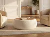 Couchtisch - Mit Stauraum und Bouclé-Stoff + MDF - Weiß - Produktbild-Vorschau 2