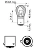 Philips 12496SVB2 PY21W Silver Vision 12V Anteprima dell’immagine prodotto 7