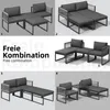 Collage of different configurations of an outdoor lounge set. Produktbild-Vorschau