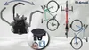 A collage showing a bicycle wall mount and bicycles mounted on walls. Náhled obrázku produktu