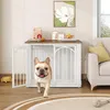 Hundekäfig Möbel, 80 x 60 x 63 cm, Braun und Weiß | Produktbild-Vorschau 6