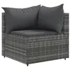 Design 9-tlg. Garten-Sofagarnitur mit Kissen Grau Poly Produktbild-Vorschau 3