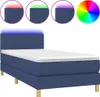 vidaXL Boxspring posteľ s matracom a LED modrou látkou Náhľad obrázku produktu 1