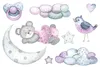 Muralo XXL Selbstklebende FOTOTAPETE Aquarell Teddybaer Produktbild-Vorschau 2