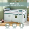 Homestyle4u Kinder Hochbett 90x200 mit Lattenrost Vorhang Produktbild-Vorschau 4