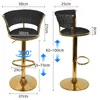 4er Set Barhocker mit Lehne aus Samt 360° drehbar Produktbild-Vorschau 6
