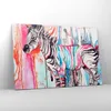 Bild auf Leinwand - Leinwandbild - Zebra Tiere Natur bunte Produktbild-Vorschau 4