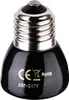 A black ceramic heat emitter bulb with a silver screw base, shown against a white background. Náhled obrázku produktu