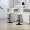 HOMCOM Barkrukset, 2 stuks, beklede barkruk met rugleuning, Productafbeelding-voorbeeld 2