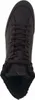 A top-down view of a brown winter boot with black fur lining. Voir les images du produit