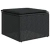 Sgabello da giardino con cuscino nero 55x55x37 cm in poly Anteprima dell’immagine prodotto 1