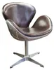 Křeslo Eggchair Leather Brown Metal Egg Chair Aviator Club Náhled obrázku produktu 2