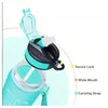 Wasserflasche mit Messbecher und Strohhalm 1l ombre blau Produktbild-Vorschau 2
