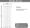 Diagram showing the dimensions of a curtain with text labels and measurements. Produktbild-Vorschau