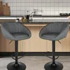 2x Barhocker aus Leinen,Drehbare Tresenhocker mit Lehne Produktbild-Vorschau 2