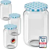 25x WELLGRO Einmachgläser 720ml Schraubdeckel TO82 blau Produktbild-Vorschau 1