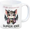 Fledermaus mit Kaffeebecher Kaffeebecher mit Spruch Kaffee Produktbild-Vorschau 1