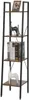 A tall, narrow shelf unit with four shelves, displaying decorative items and books. Produktbild-Vorschau