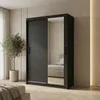 BEAUTYSOFA | Schwebetürenschrank HELA 100 cm Schwarz – Produktbild-Vorschau 1